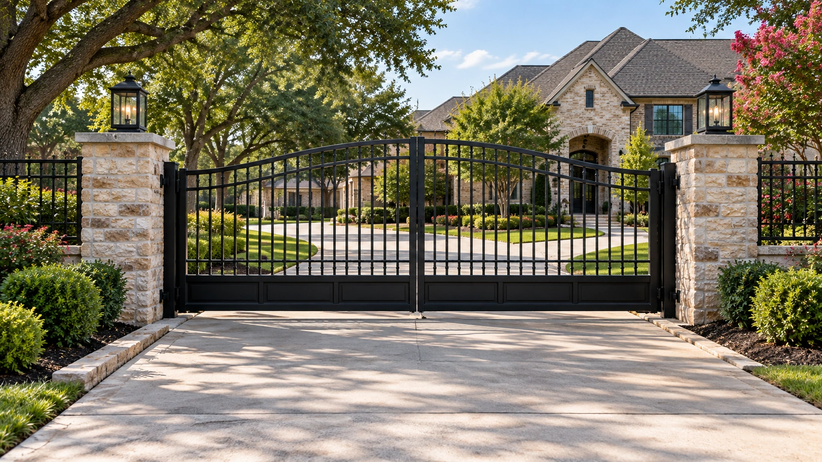 Swing driveway gate at a residential entrance in Garland