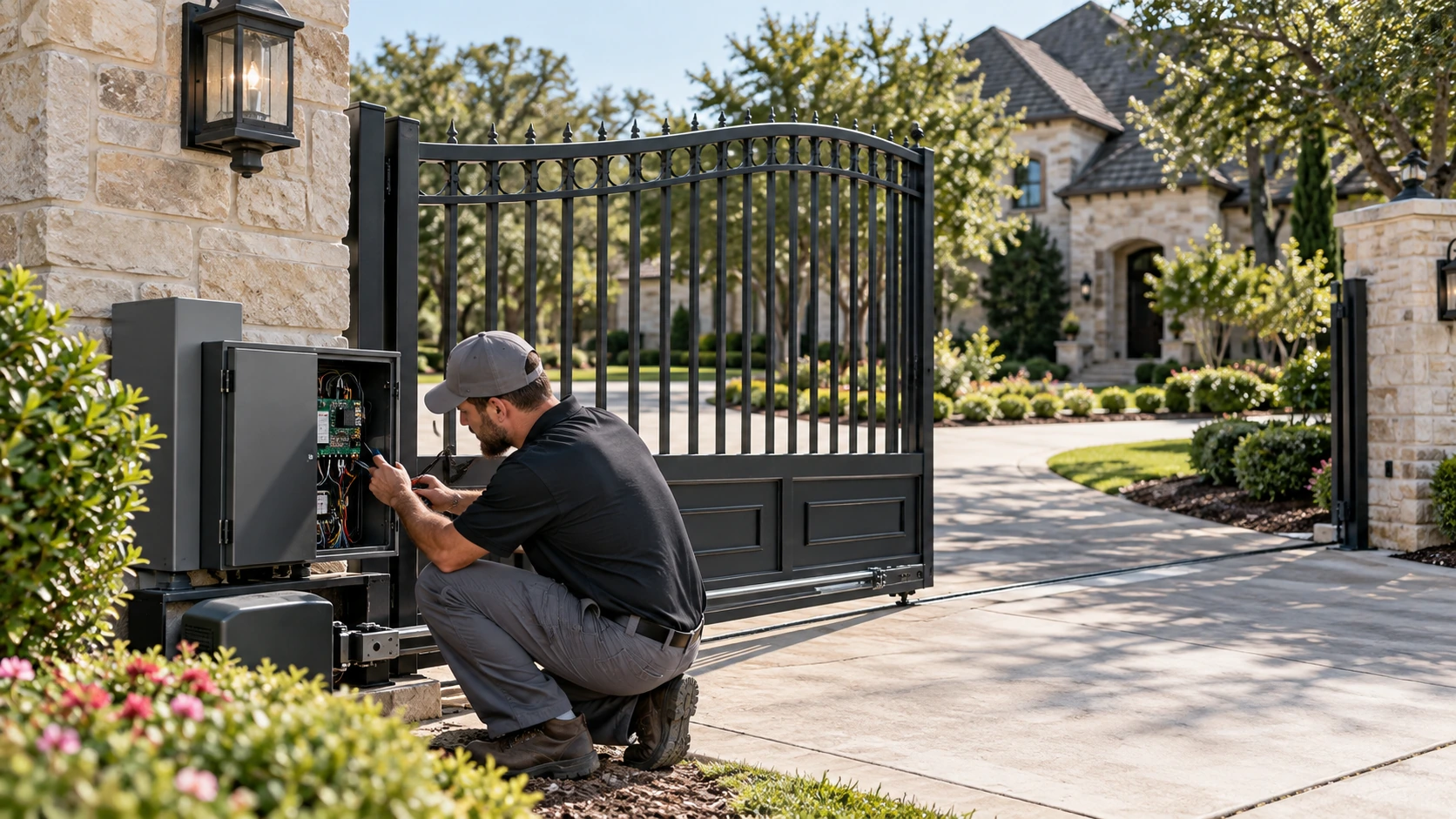 Automatic driveway gate at a Frisco area residential property