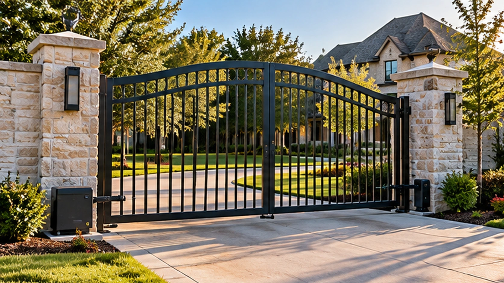 Automatic driveway gate with access control at a Frisco area residential property