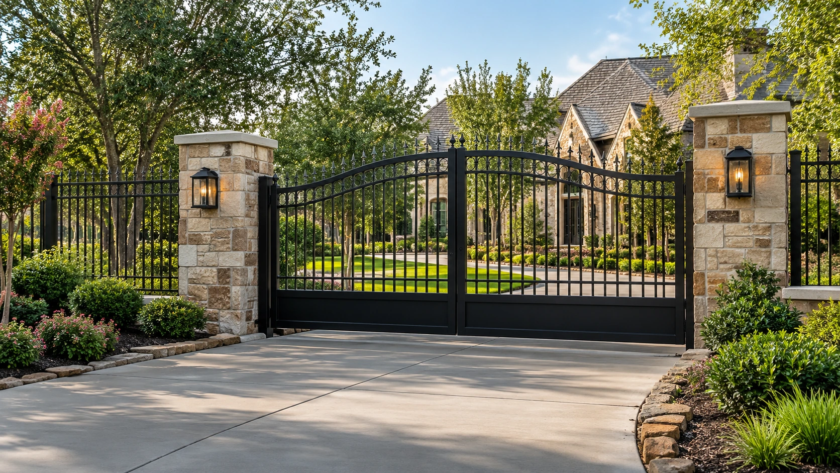 Residential driveway gate installation at a McKinney area property